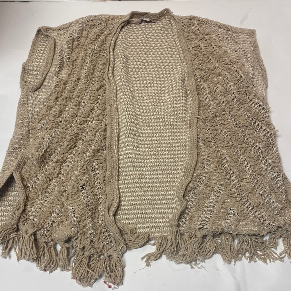 LOFT fringed poncho